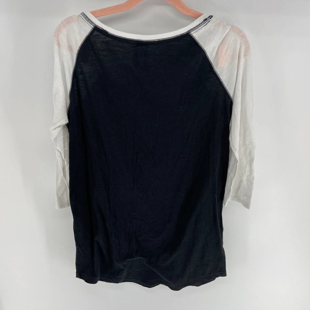 PINK Naughty or Nice black white raglan Rhinestone Night shirt womens small - Picture 4 of 4